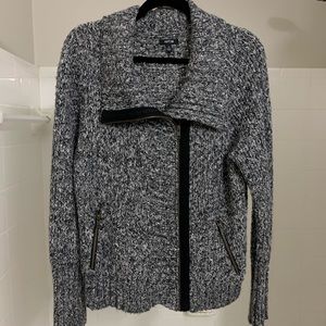 🖤SOLD🖤 Apt. 9 Zip Up Sweater Jacket Sz XL black and white tweed